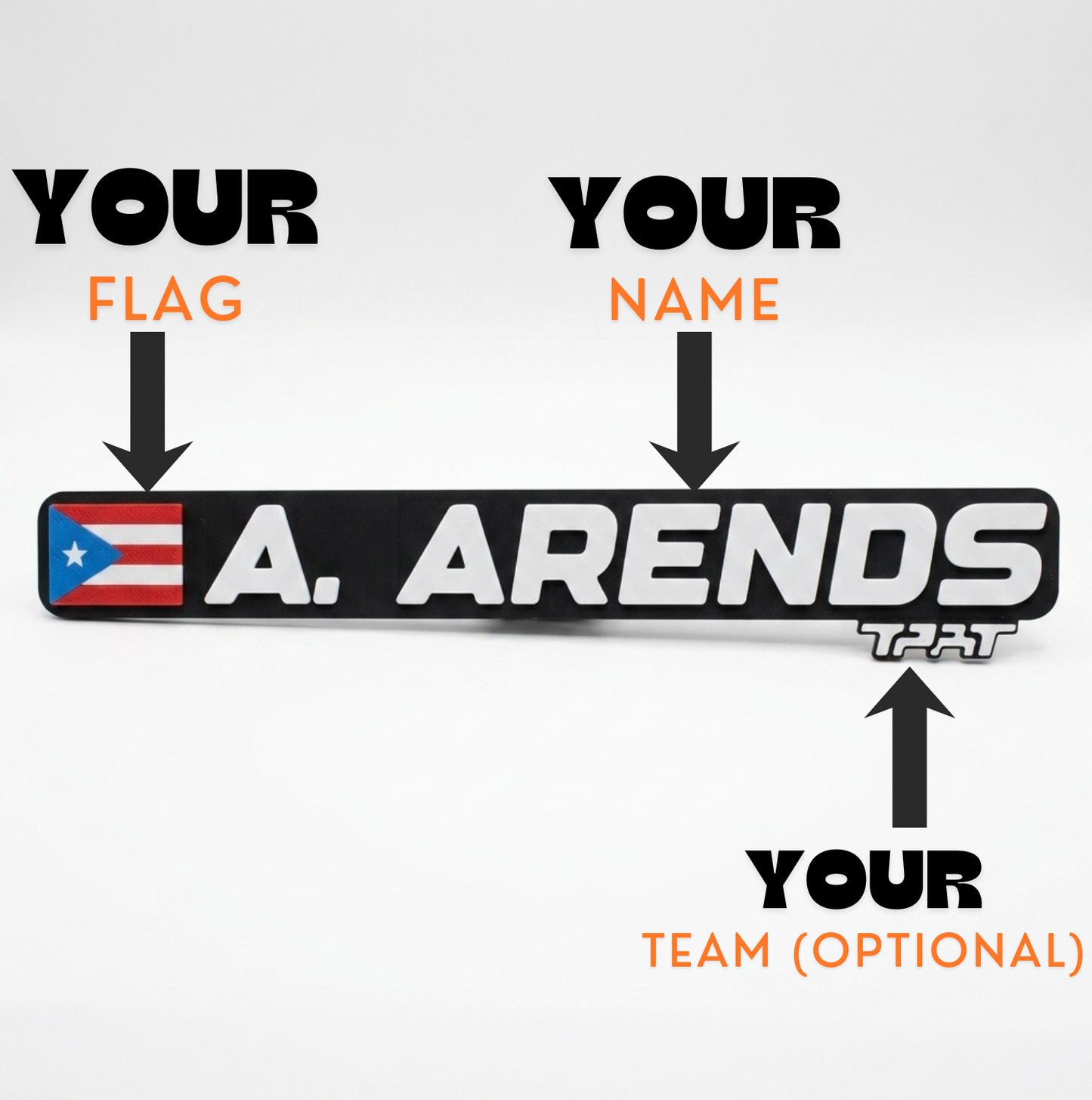 Sim Racing Custom Name Plate - Team Version