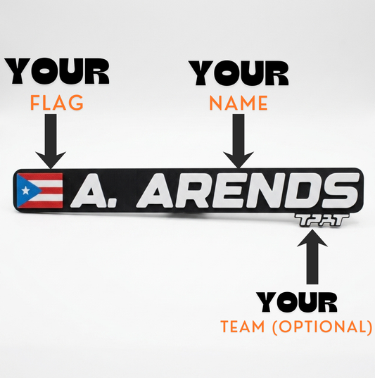 Sim Racing Custom Name Plate - Name Only No Team